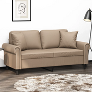Divano a 2 Posti con Cuscini Cappuccino 140 cm in Similpellecod mxl 96773