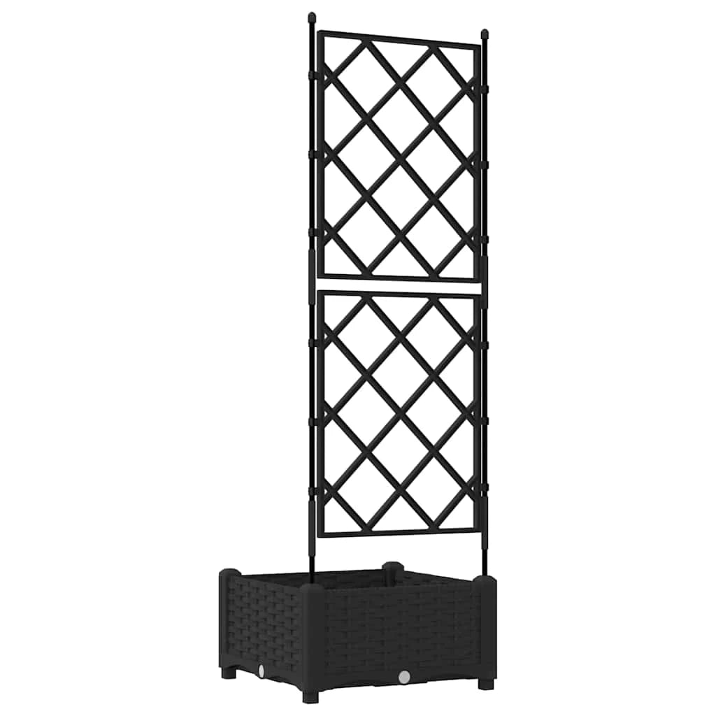 Fioriera moderna da giardino per esterni 40 x 40 x 125,5 cm resistente design elegante acciaio nero 02_0058533