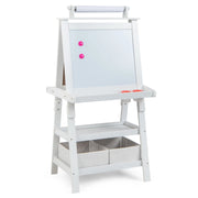 Cavalletto double face 3 in 1per bambini, Treppiede con lavagna bianca e nera e rotolo di carta Beige-Cavalletti e lavagne bambini