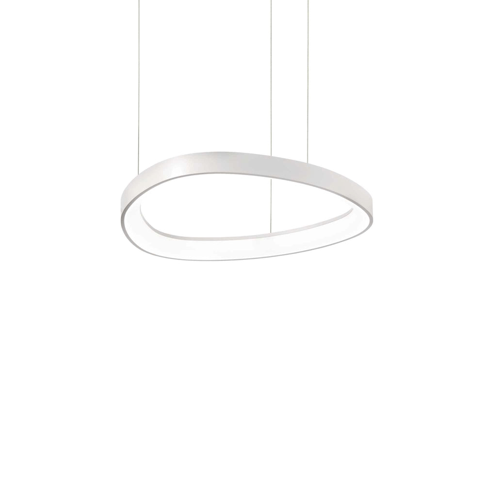 Sospensione Moderna Gemini Metallo Bianco Led 38W 3000K Luce Calda
