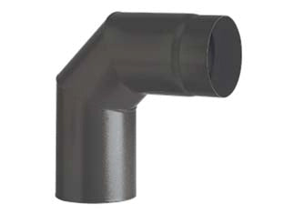 GOMITO 90Â° PORCELLANATO PER STUFE A LEGNA NERO OPACO ALA SMALTO TOP- - EE ¸ mm.140 - 1 pezzi ALA