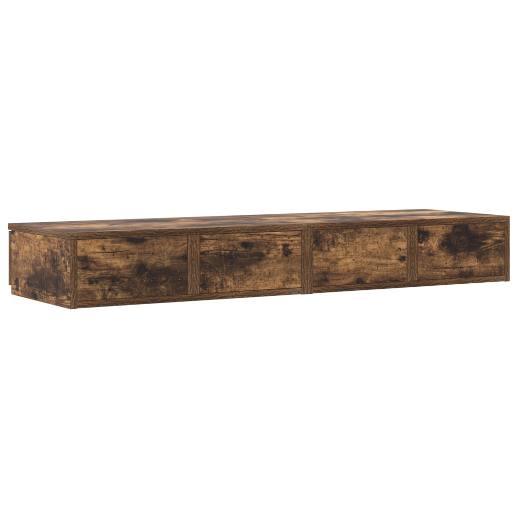 Cassetti per Letto Rovere Affumicato 120x36,5x16,5 cm Legno Ingegnerizzato