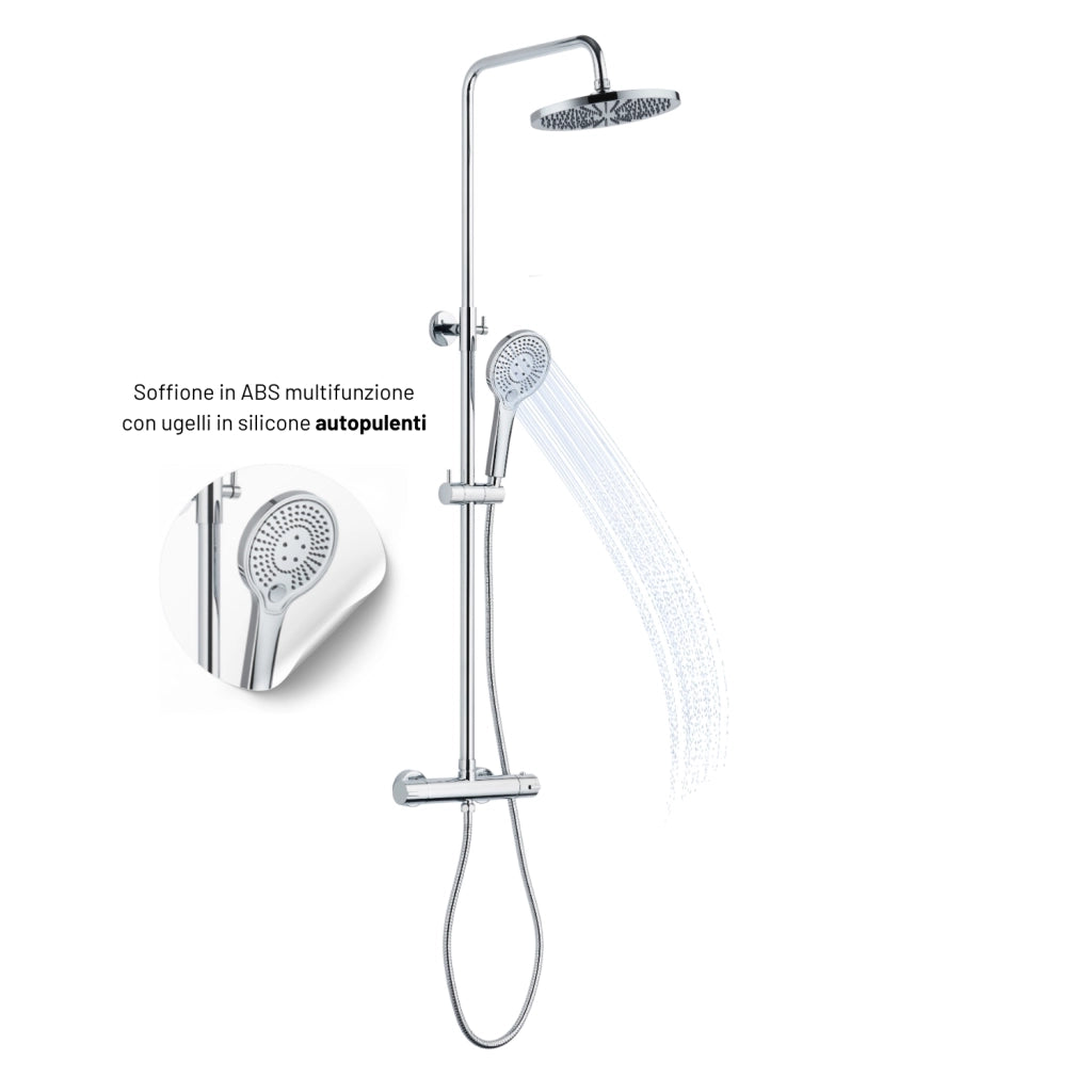 Colonna doccia slot termostatica cromata 2 funzioni soffione doccetta tondo *** pezzi 1