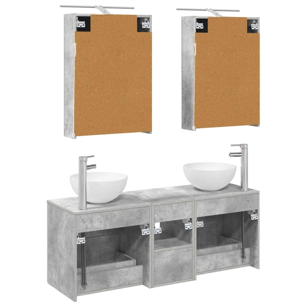 Set di mobili per il bagno 5 pcs Grigio Cemento 3406714