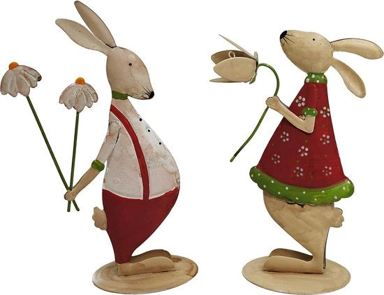 Decorazione di Pasqua - Orso di Pasqua decorativo di metallo set da 2