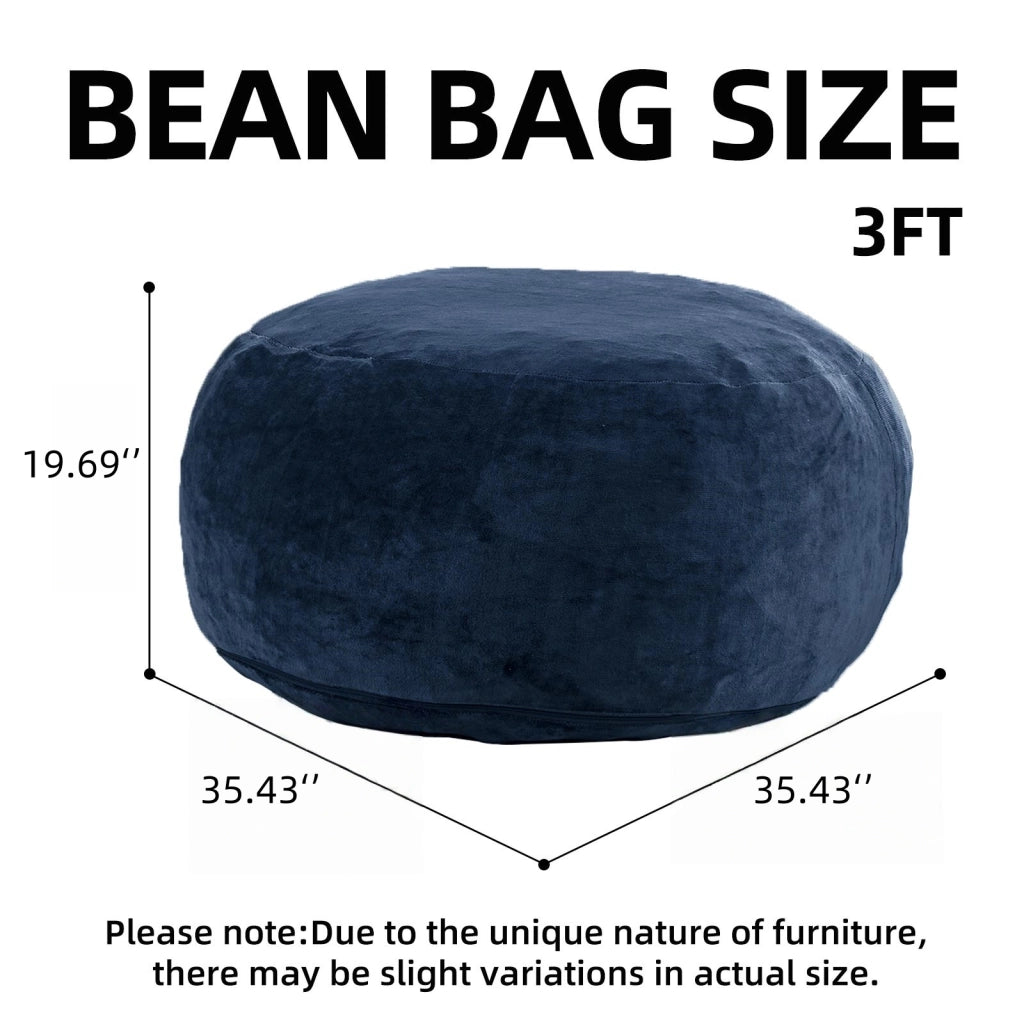Pouf letto convertibile con supporto allevia pressione e fodera lavabile in spugna blu 48.0 × 38.0 × 21.0 cm