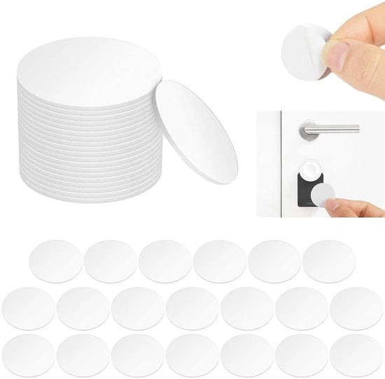 Etichette NFC ronde da 25 mm, 20 pezzi, compatibili con TagMo, Amiibo e dispositivi NFC, con memoria di 504 byte, NFC-tag NTAG215, con adesivo self-attacco, colore bianco.