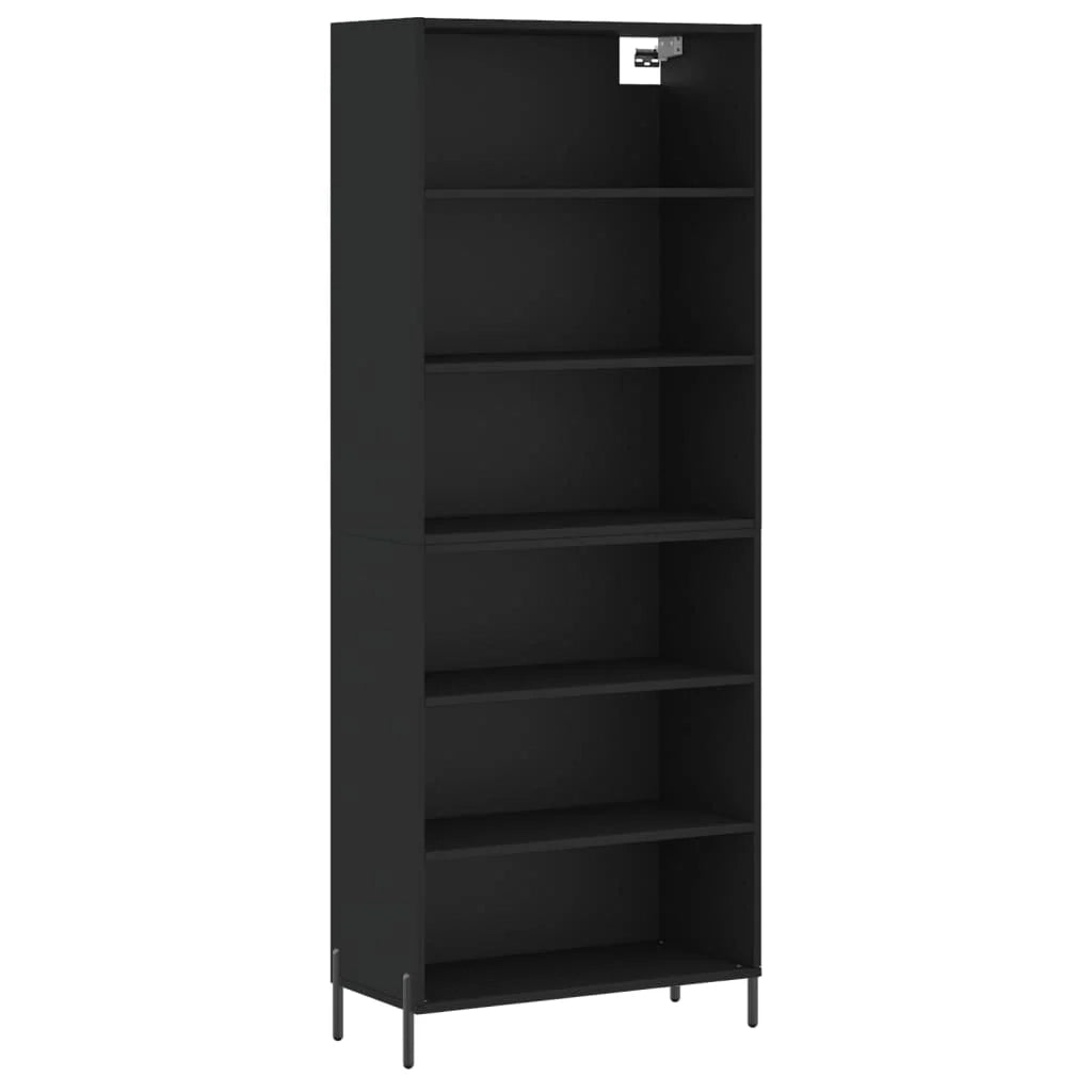 Buffet credenza cassettiera armadio mobile contenitore organizer per cucina soggiorno salotto 69,5 x 32,5 x 180 cm legno ingegnerizzato nero 02_0036023