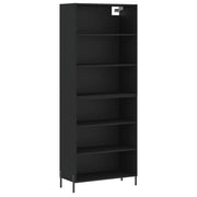 Buffet credenza cassettiera armadio mobile contenitore organizer per cucina soggiorno salotto 69,5 x 32,5 x 180 cm legno ingegnerizzato nero 02_0036023