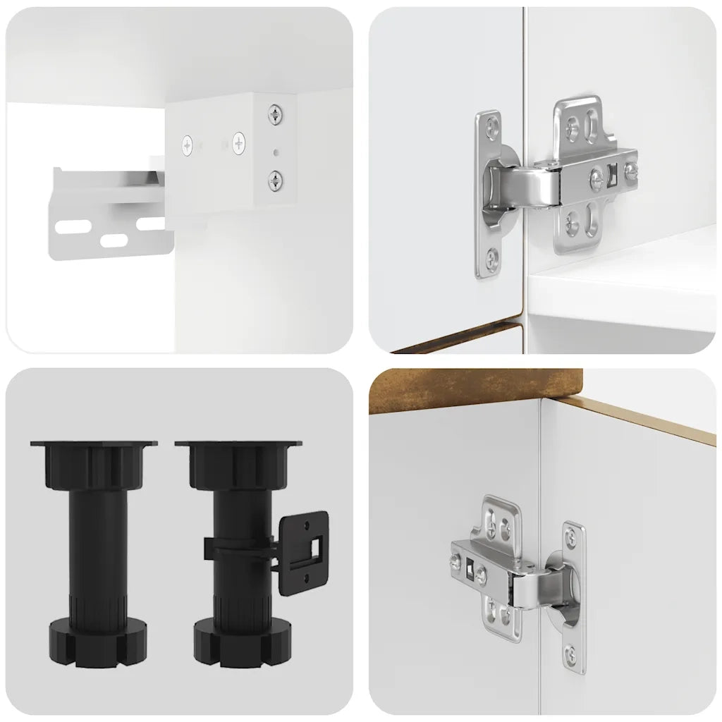 Set Mobili da Cucina 7 pz Porto Rovere Fumo Legno Multistrato 3314786