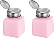 Set di 2 pompe a iniezione per alcol, 100 ml l'uno, flaconi vuoti per rimozione smalto, in elegante color rosa