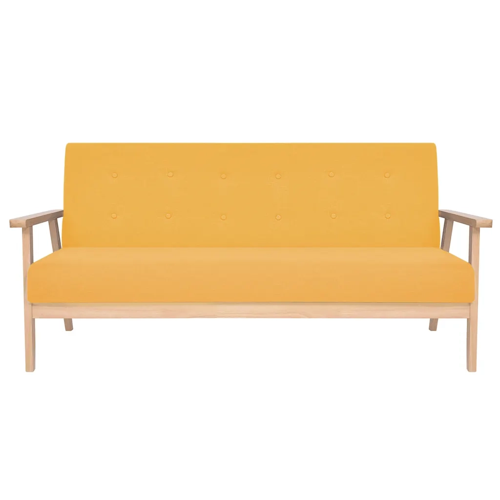 Set di Divani 2 pz in Tessuto Giallo cod mxl 24370