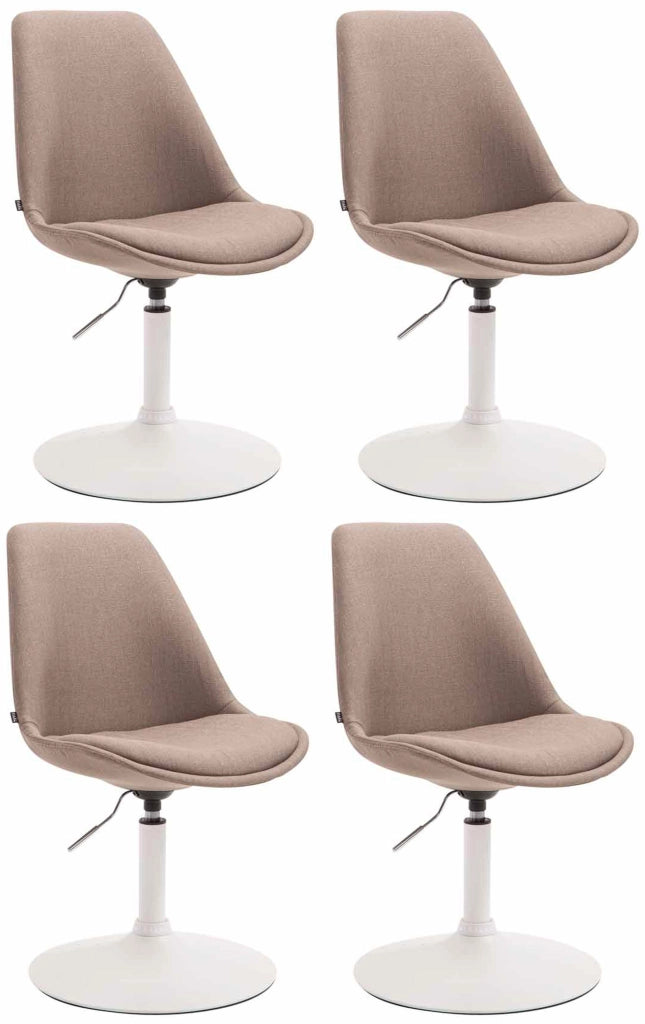 Set di 4 sedie da pranzo in tessuto Maverick Tortora,bianco