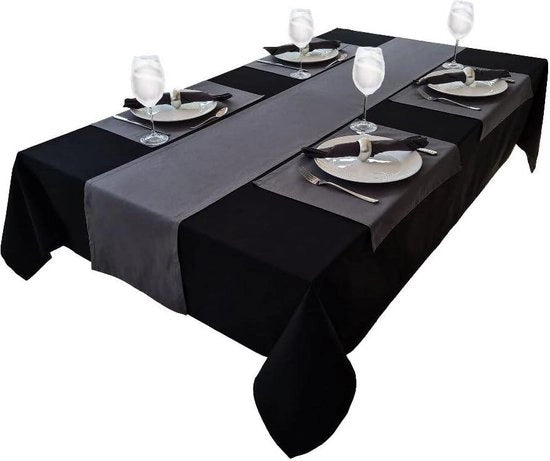 Tavolo coprente di alta qualità 100% cotone - collezione concept - nero - dimensioni e colore a scelta - 100x100cm