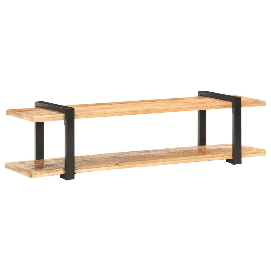 Mobile TV multimediale scaffale TV mobile TV sala da pranzo soggiorno camera da letto 160 x 40 x 40 cm legno massello di mango grezzo marrone 02_0026073
