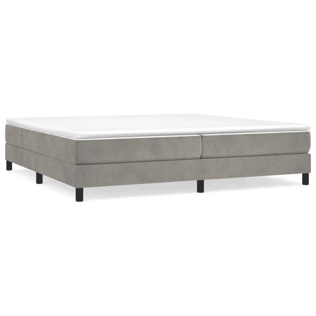 Struttura Letto a Rete a Molle Grigio Chiaro 200x200 cm Velluto 3120790