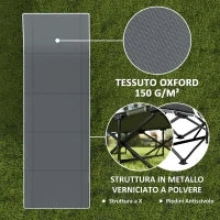 Lettino da Campeggio Pieghevole con Poggiatesta Inclinato e Materasso Rimovibile, 196x68x37 cm, Nero