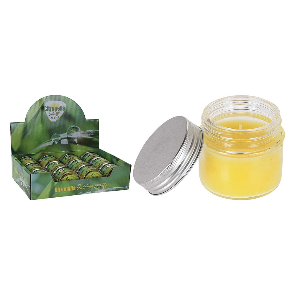 12pz candela alla citronella cm 6 gr. 165 colori assortiti cod:ferx.6150812nlm