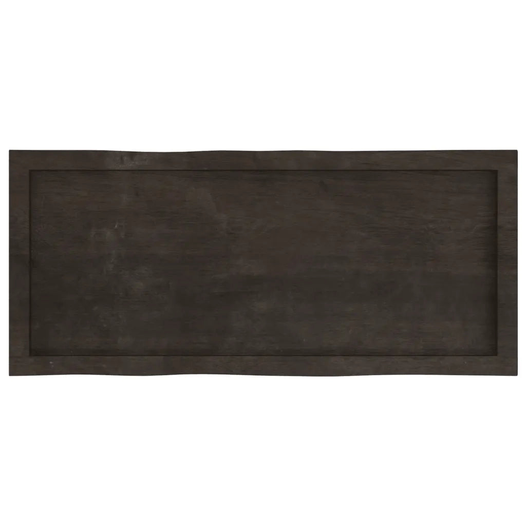Piano Tavolo Marrone Scuro 100x40x(2-4)cm Rovere Non Trattato