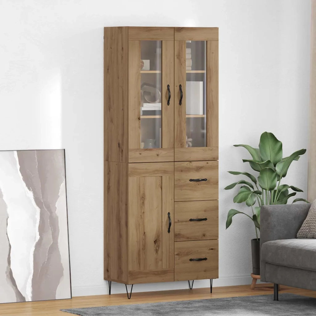 Credenza con Cassetto-Buffet-Armadio da cucina Rovere artigianale 69,5 x 34 x 180 cm 342476