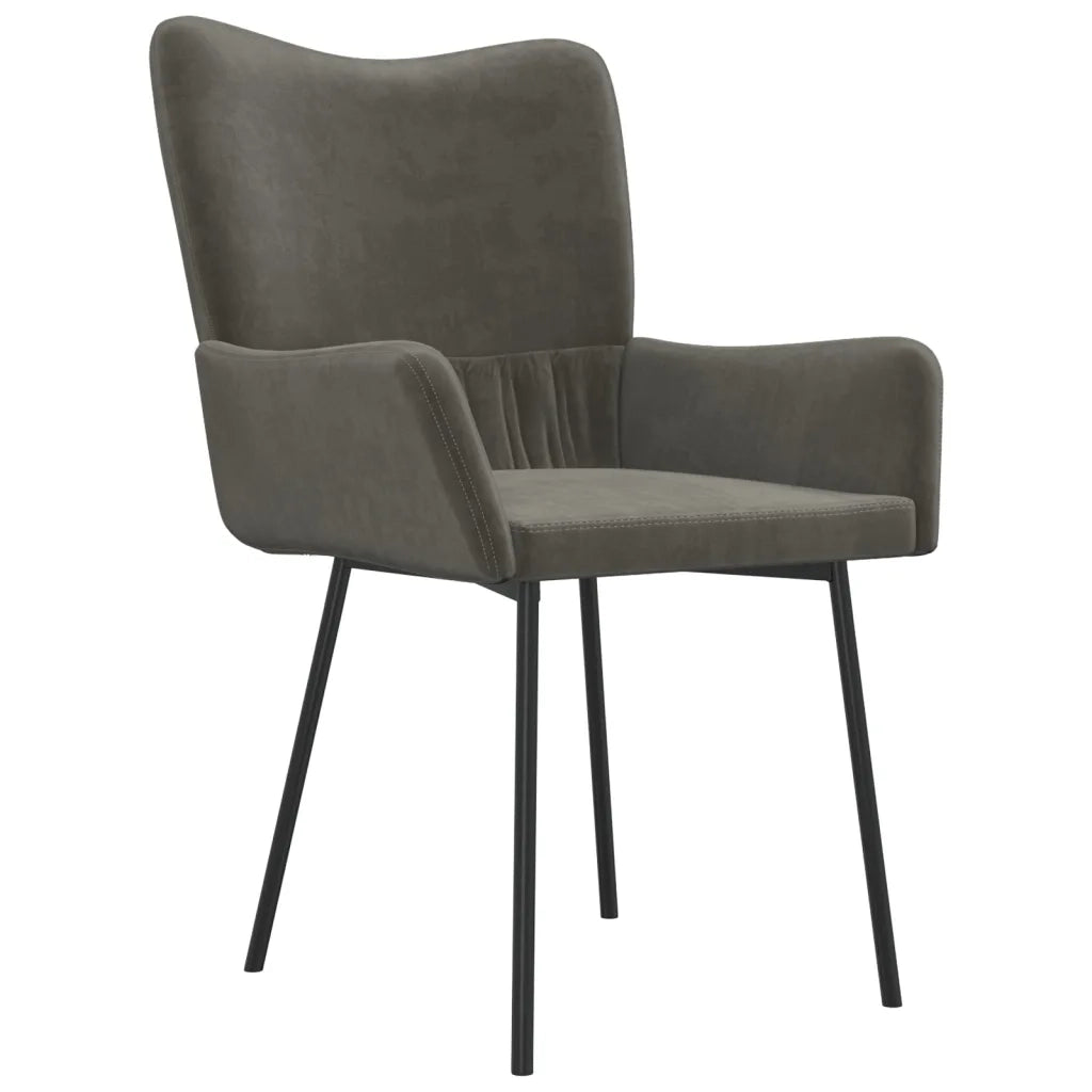 Sedie da Pranzo 2 pz Grigio Scuro in Velluto cod mxl 8746