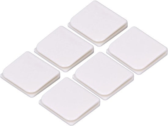 Gordini da bagno Clips 6 pezzi - Autoadesivi - Eterno chiuso - Materiale ABS - Leggero - 4,5x5 cm - Clips per tende da bagno