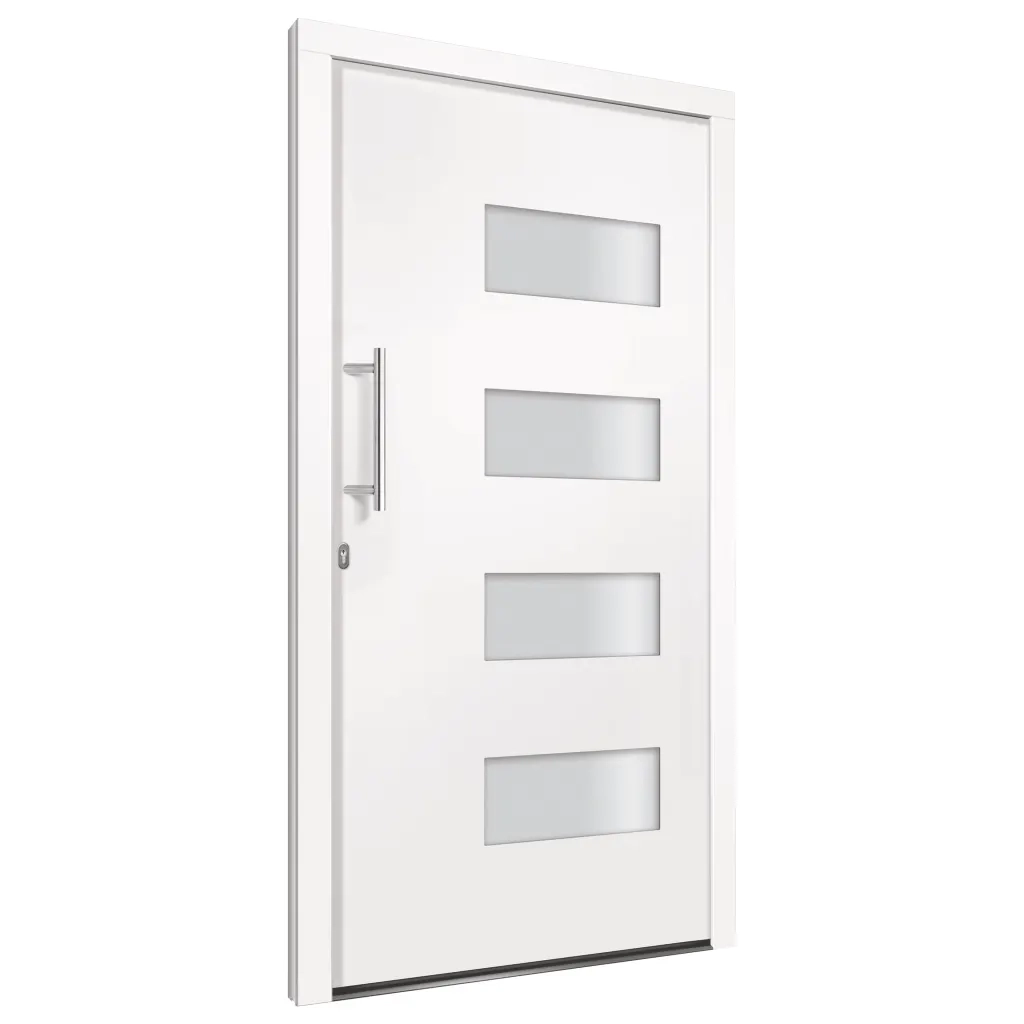 Porta d'Ingresso in Alluminio e PVC Bianco 110x210 cmcod mxl 72419