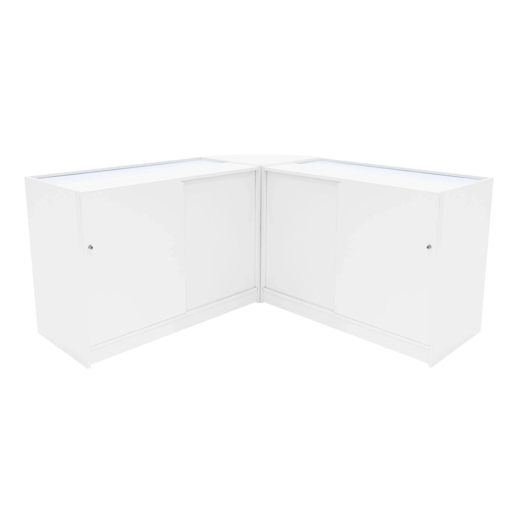 Set Banconi Bianco Selene LED C1200 CM60 con Serratura e Vetrina Espositiva