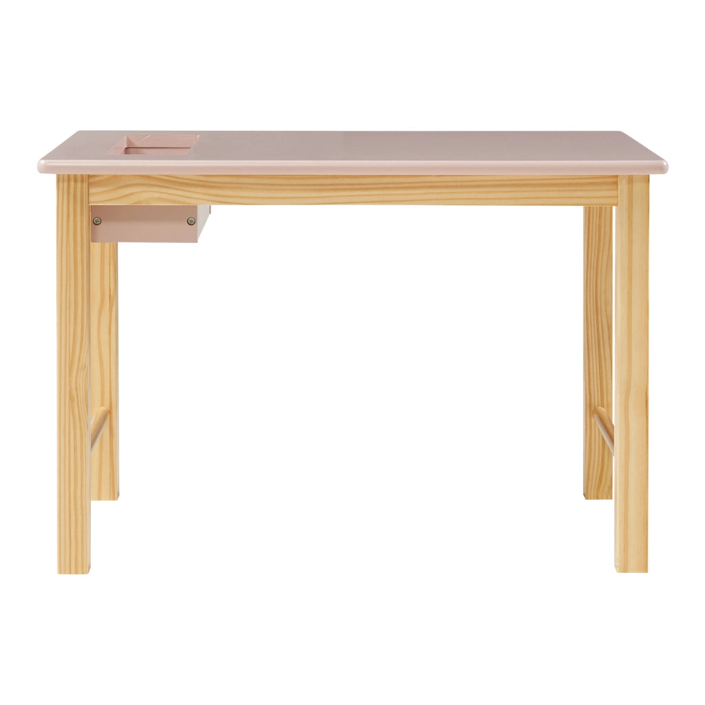 Set Skjåk Tavolo e Sedia per Bimbi - Legno Naturale / Rosa [en.casa]