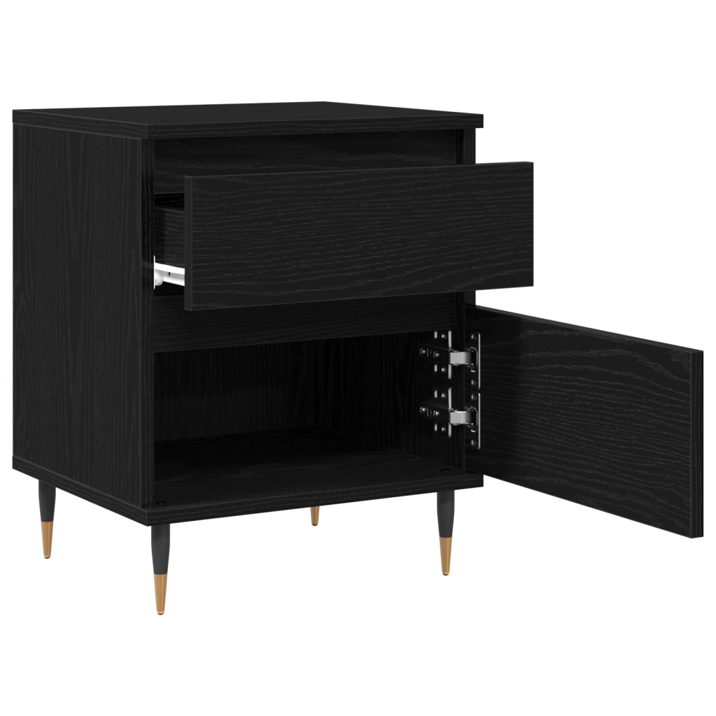 Comodini 2pcs Rovere nero 40x35x50 cm Legno ingegnerizzato