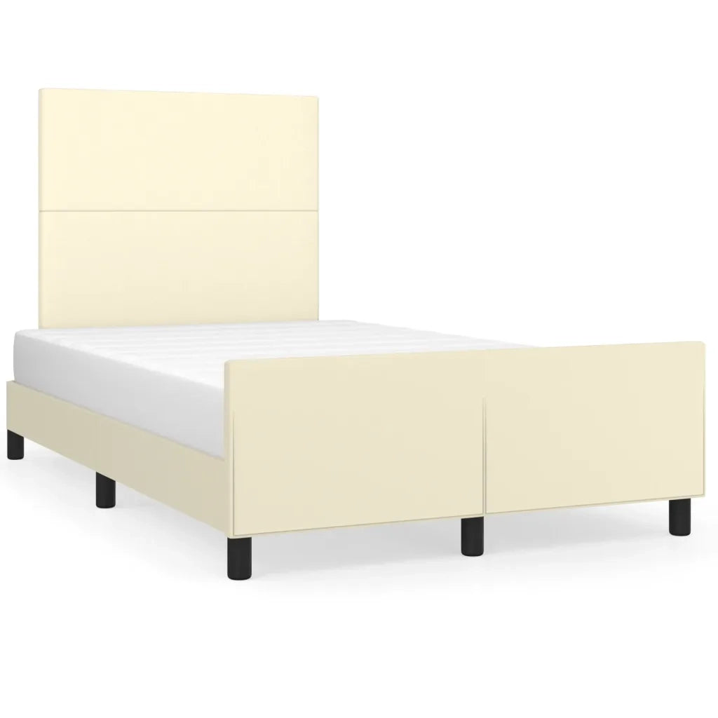 Giroletto con Testiera Crema 120x200 cm in Similpelle 3125441