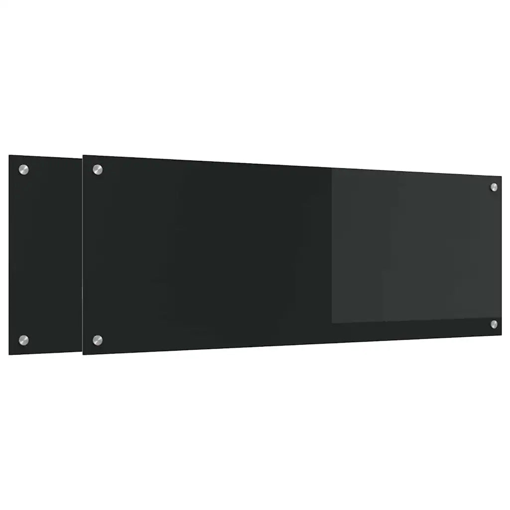 Schienale da cucina 2 pcs Nero 110 x 40 cm vetro temperato 3415494