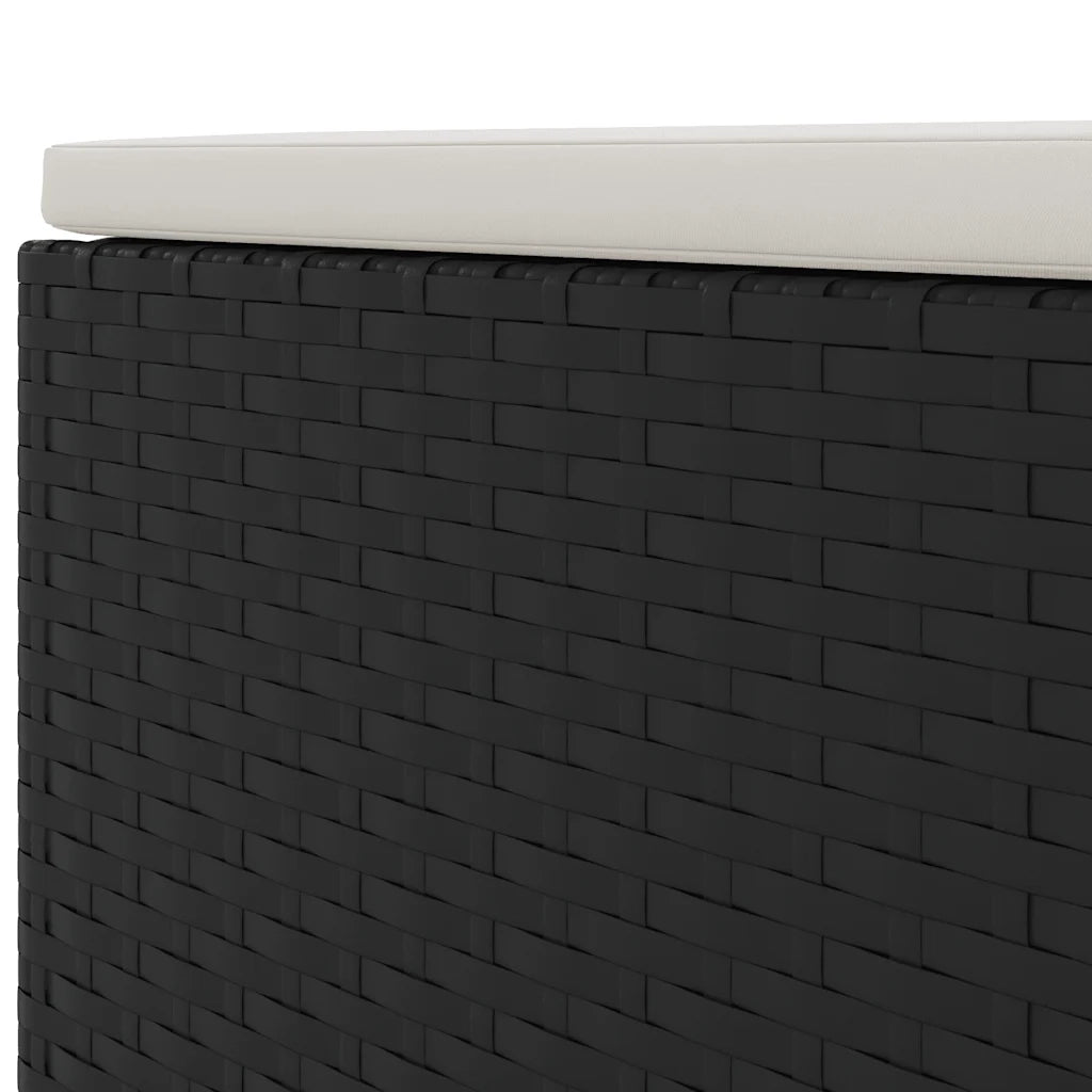 Set Salotto da Giardino con Cuscini 7pz Nero Polyrattan
