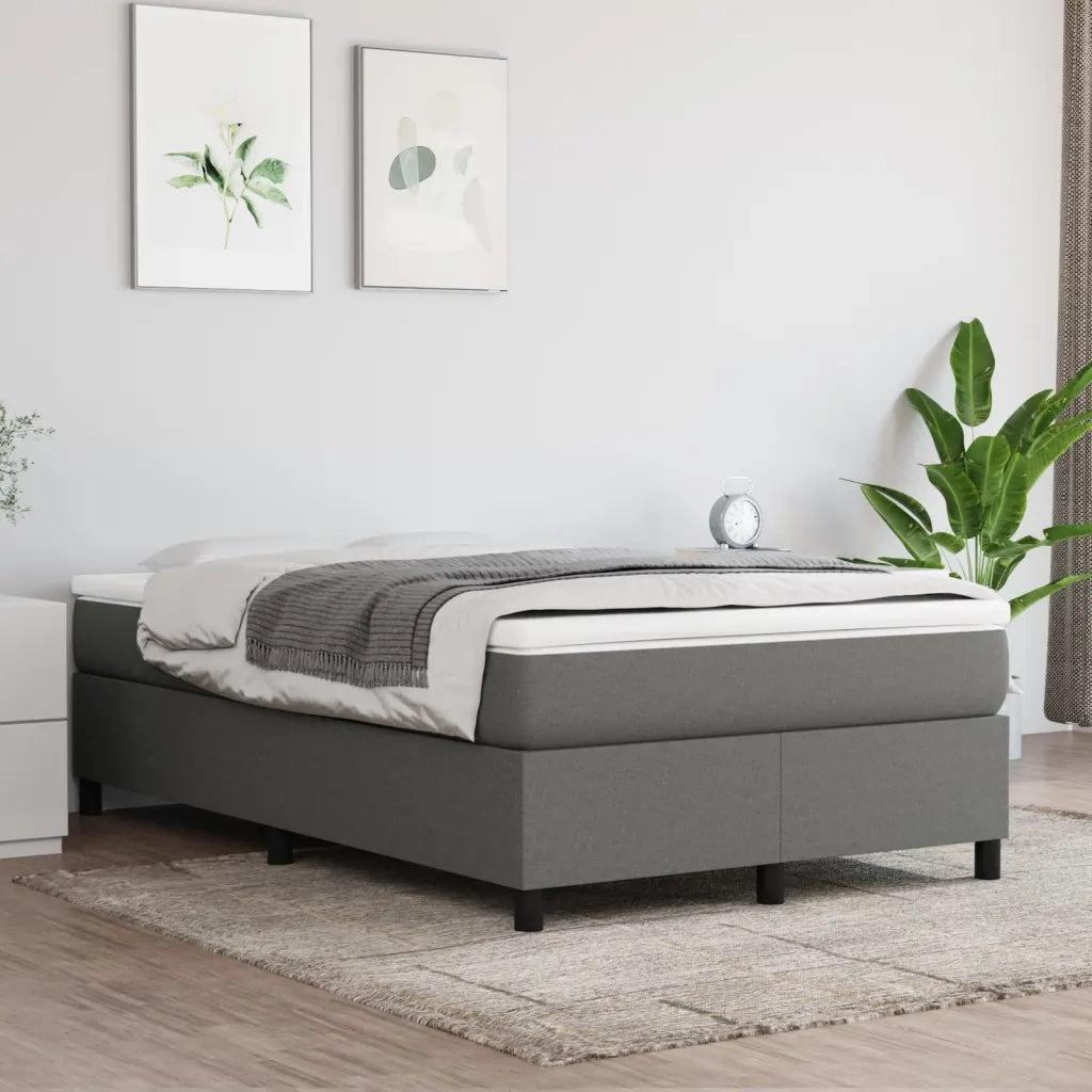 Letto matrimoniale | Letto per adulti | Struttura Letto a Rete a Molle Grigio Scuro 120x200 cm Tessuto