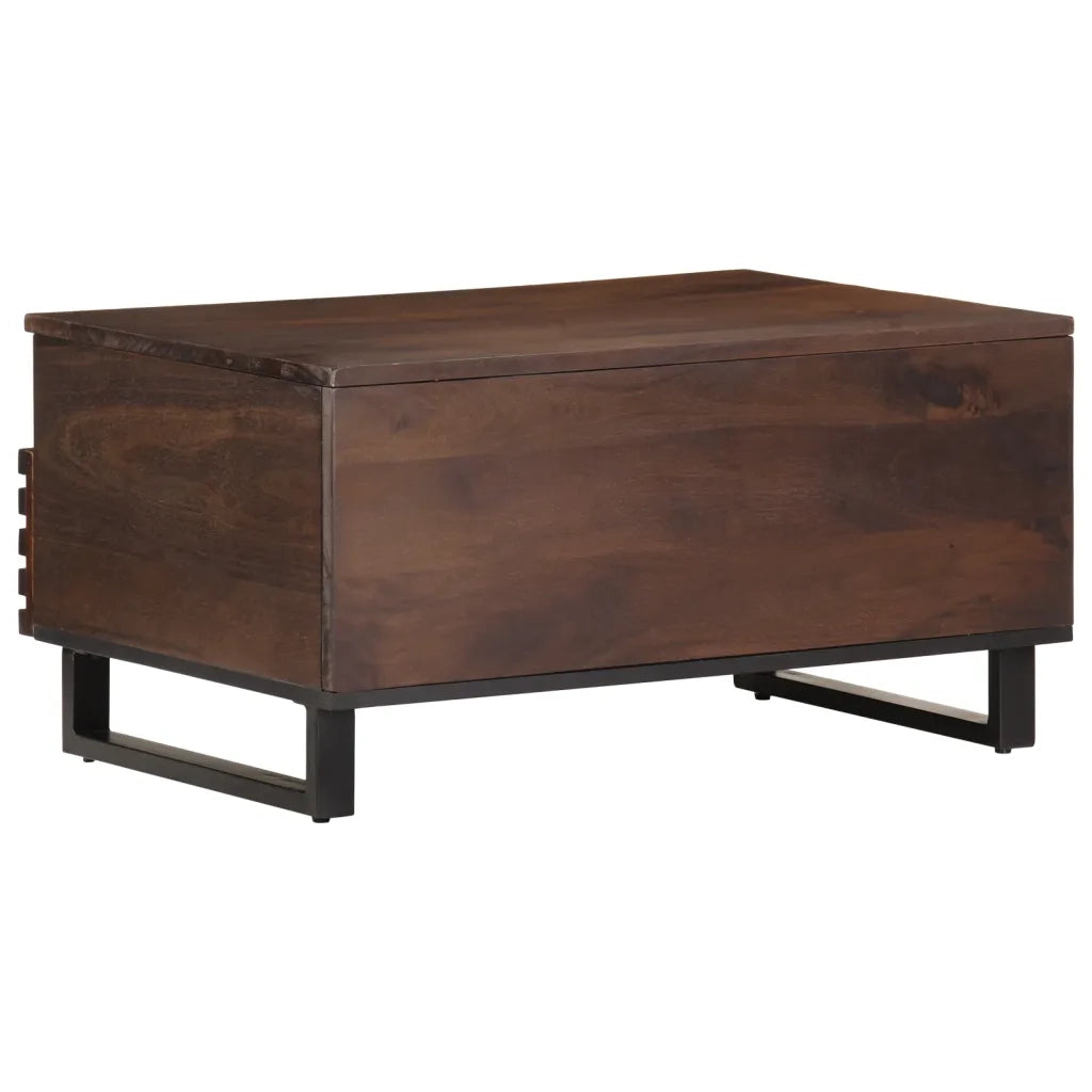 Tavolino da Salotto Marrone 80x55x40 cm Legno Massello di Mango