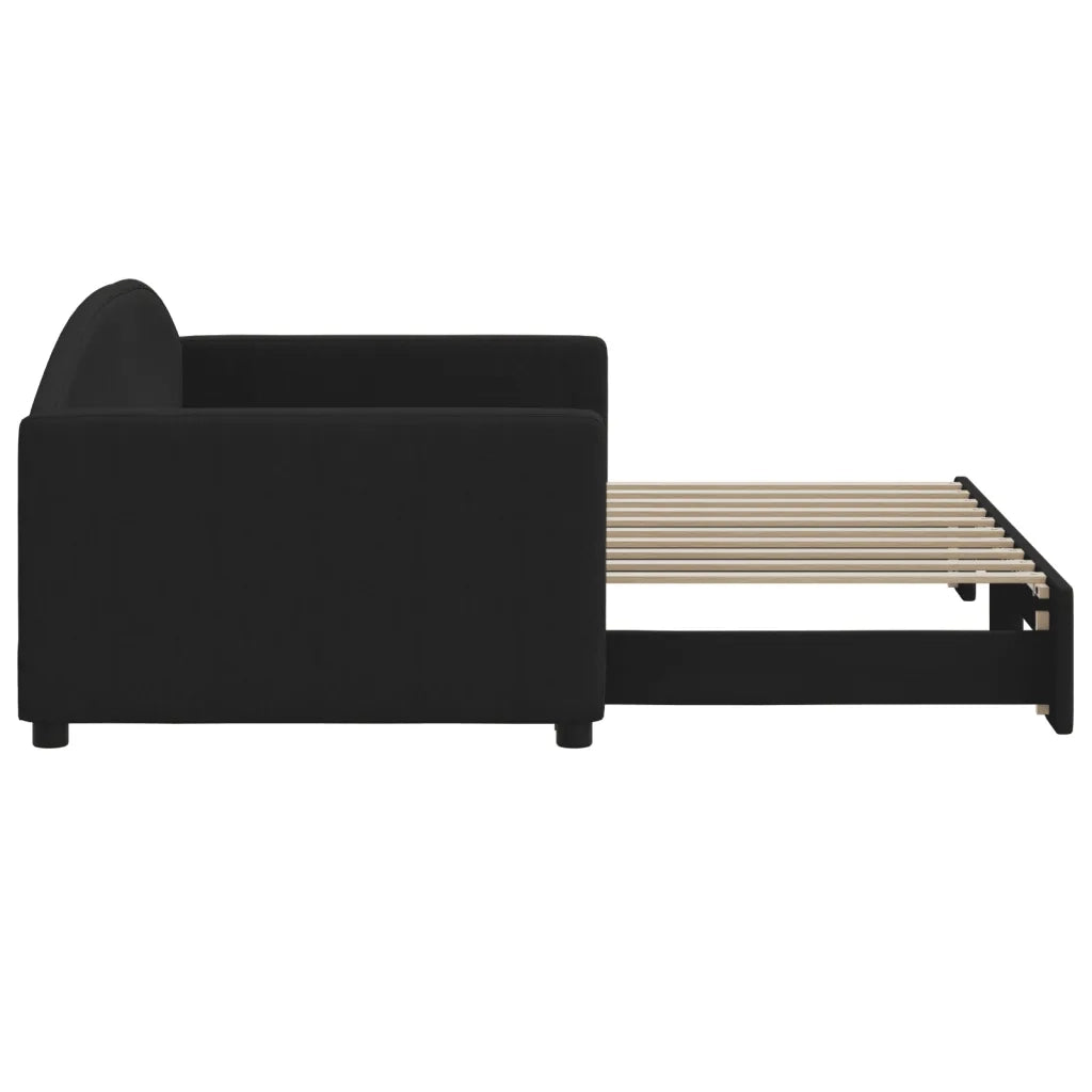 Divano Letto con Letto Estraibile Nero 90x190 cm in Tessuto 3197200