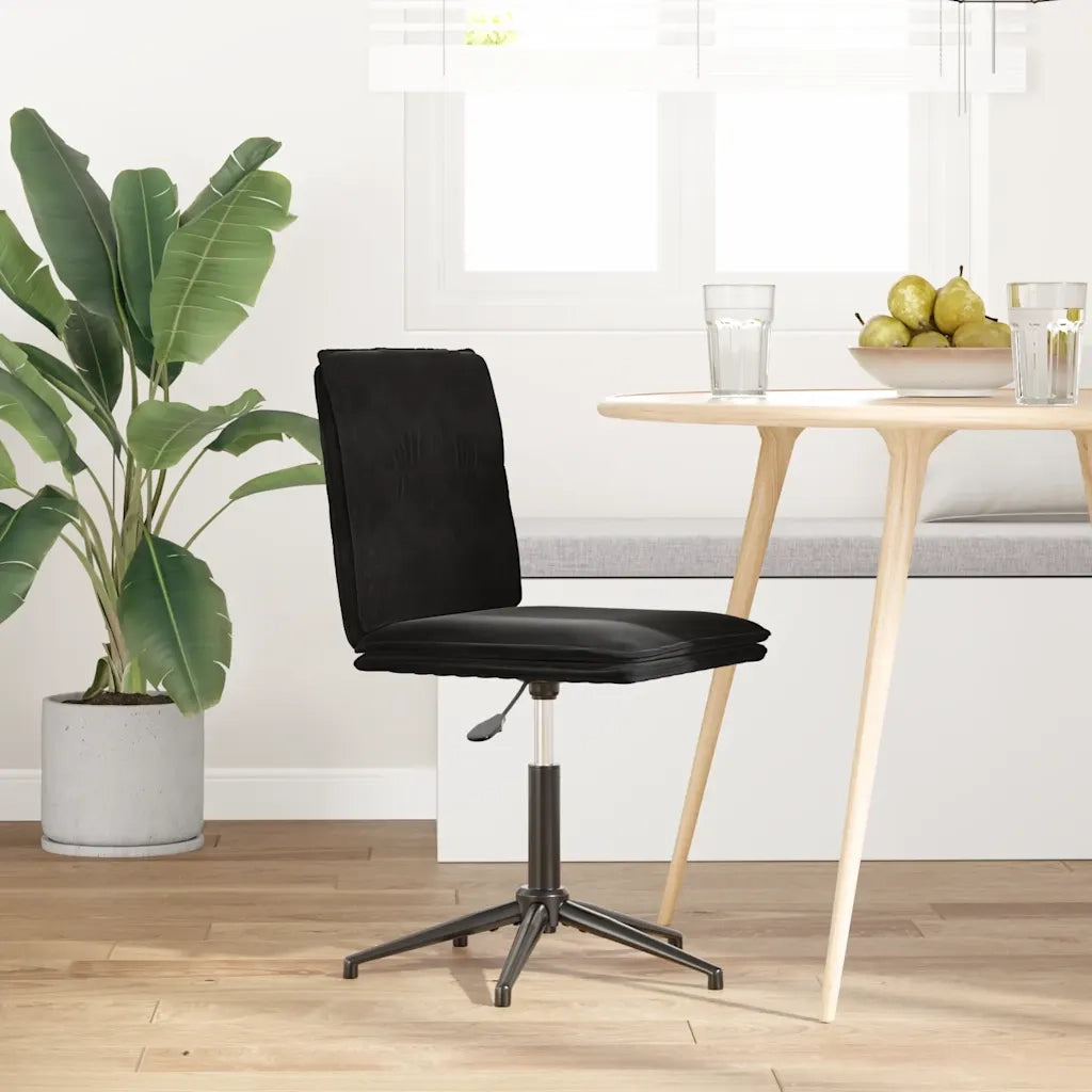 vidaXL Sedia da Pranzo Nera in Velluto