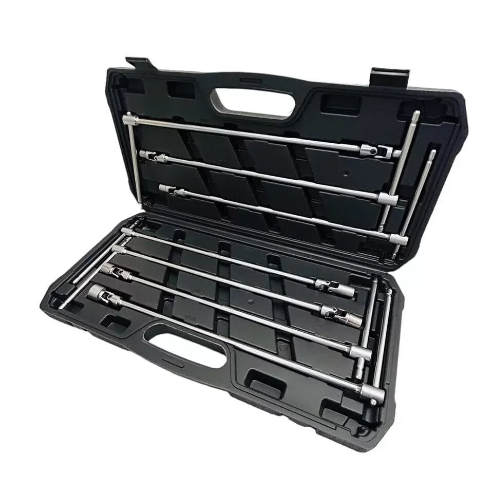 SET CHIAVI A T A SNODO 7 PEZZI CROMO VANADIO MIS,8-10-12-13-14-17-19mm X395mm