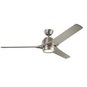 Ventilatore plafoniera LED 10W 152cm nichel spazzolato Zeus