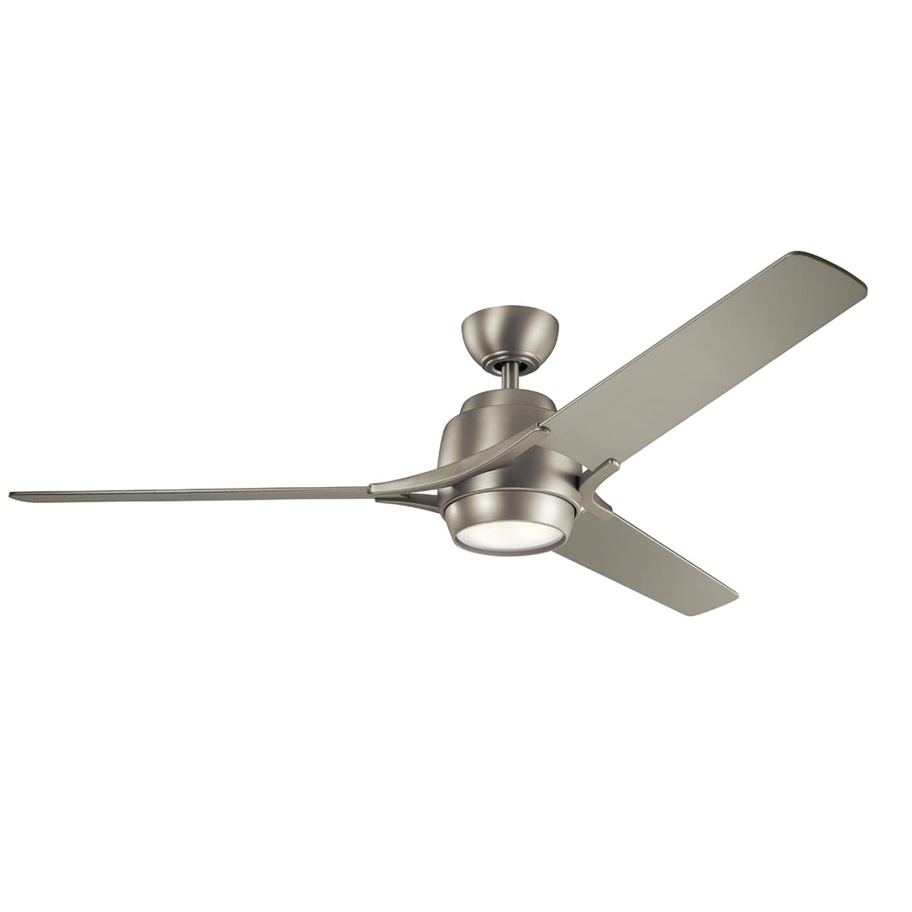 Ventilatore plafoniera LED 10W 152cm nichel spazzolato Zeus