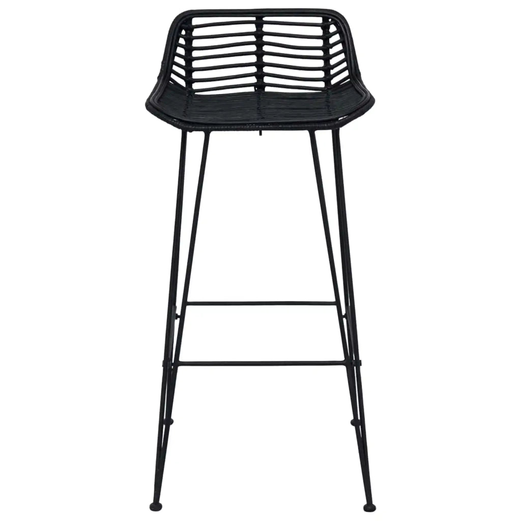 Sgabello da bar 2 pcs Nero 44 x 46 x 91 cm Rattan e acciaio 42033205