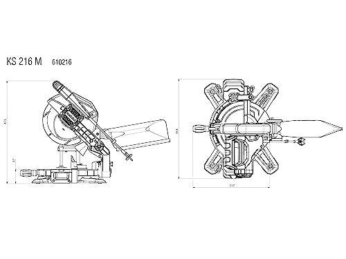 Metabo 610216000 KS 216 M Troncatrice 1100 W Lama 216 mm Inclinazione -2 a 47° Piano Girevole 47-47°