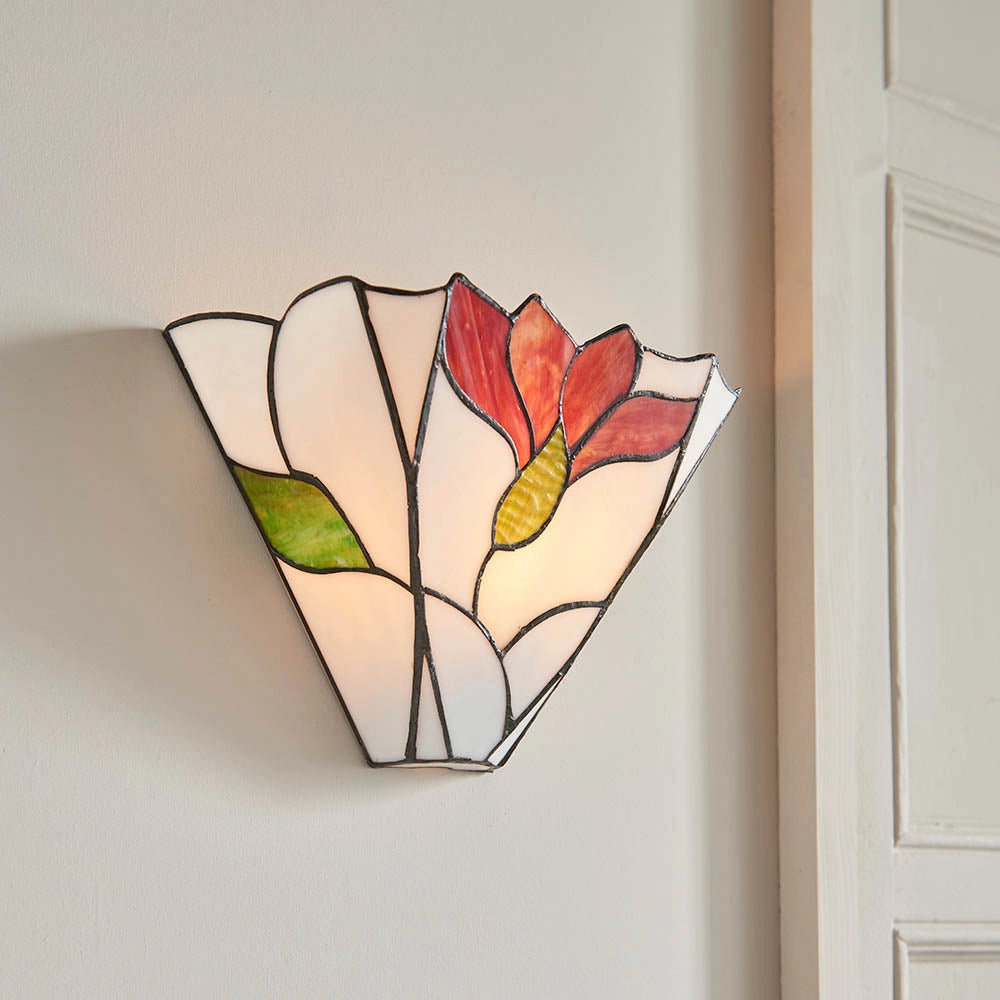 Applique Tiffany Botanica vetro floreale multicolor 1xE14 40W