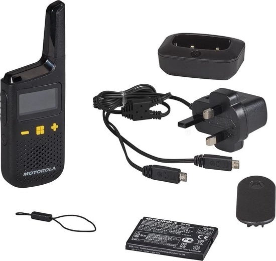 Radiotrasmettitore a due vie nero 16 canali 446 MHz 8 km di portata batteria 24 ore