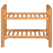 Scarpiera con 2 Ripiani-Scaffale per scarpe 50x27x40 cm in Massello di Rovere
