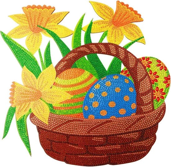 Kit di pittura a diamanti 5D - Decorazione di Pasqua per casa, muro e ingresso - (E)