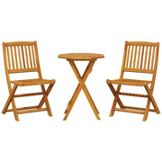 Set Bistr¨° Pieghevole 3pz | Set Salotto da Giardino in Legno Massello di Acacia