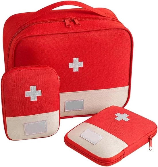 Kit di pronto soccorso verde brillante in 3 versioni, borsa medica impermeabile per viaggi, campeggio e uso domestico