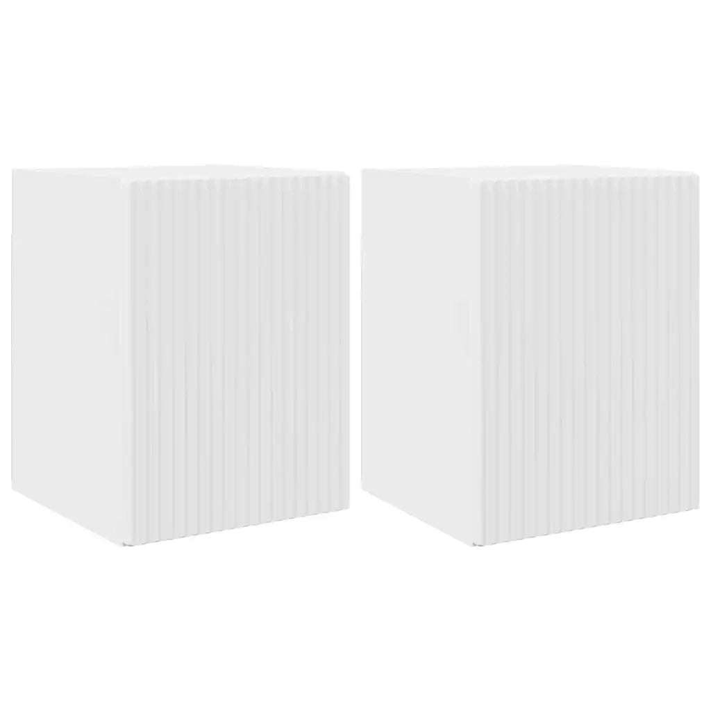Mobile TV da parete 2 pz | Armadietto TV | Mobile Porta TV Bianco Lucido 30 x 31 x 40 cm
