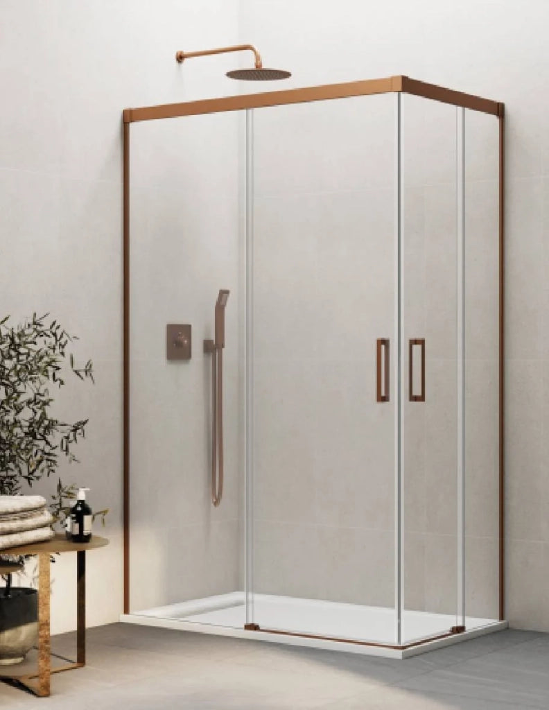 Box doccia ingresso angolare 2+2 THALASSA (BASIC) 110x75 cm Rame vetro trasparente